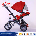 Stahlrahmen EN71 Kind Dreirad mit Rücksitz / modische Kinder Klappdreirad / Luxus Baby Dreirad mit Wagen